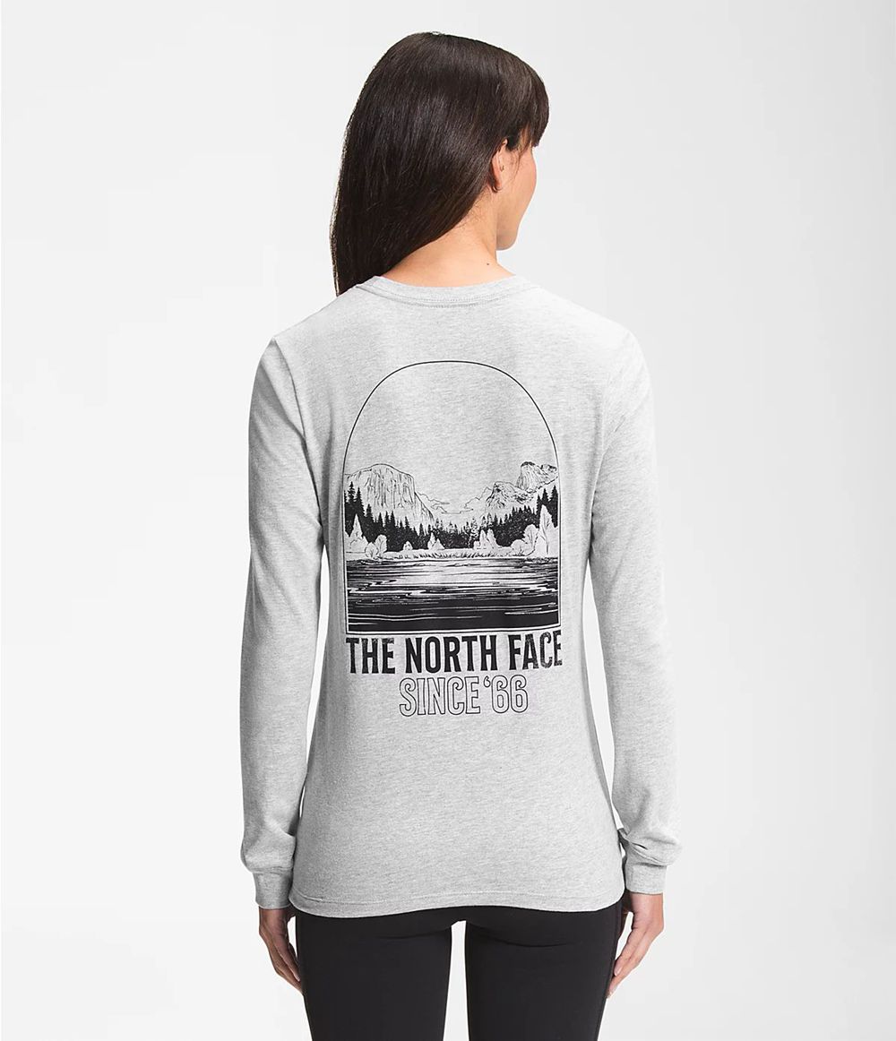 The North Face Lange Ärmel Mountain Peace T-Shirts Damen - HellGrau CH-202SOPC